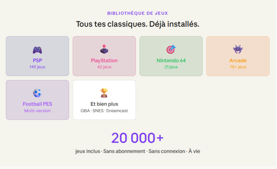 SJGAM M27 — Console Gaming Portable Tout-en-Un | Écran OLED 7" · 20 000+ Jeux · HDMI TV