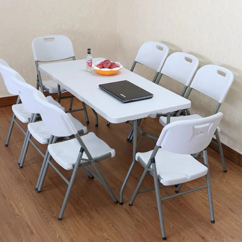 Table 1m80 et chaises modernes en plastique Polyéthylène Haute Densité pliable