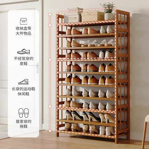 Étagère à chaussures en bois 10 niveaux - Solution de rangement élégante et pratique