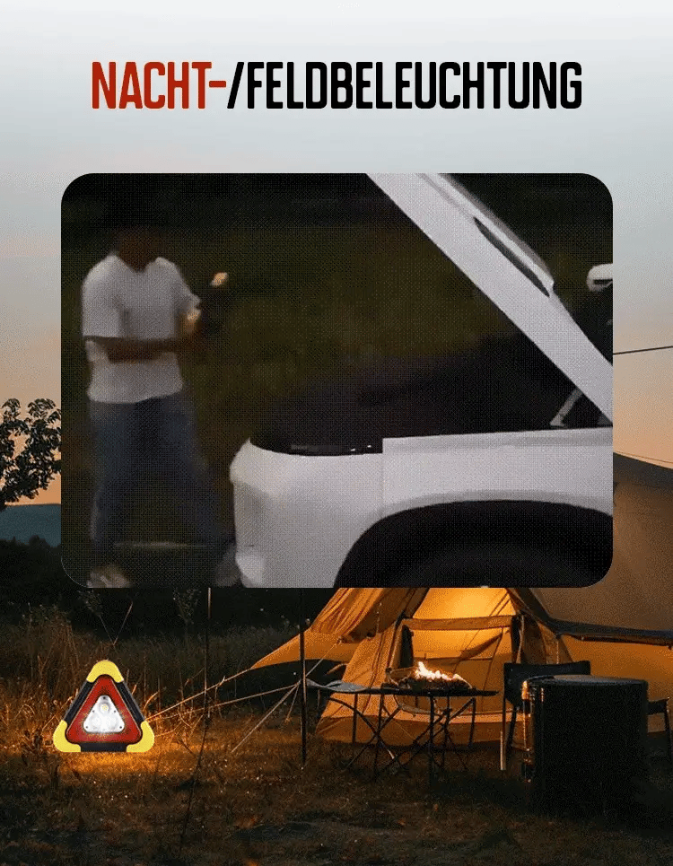 Feux triangulaires d'avertissement solaire 2 en 1 en cas d'urgence