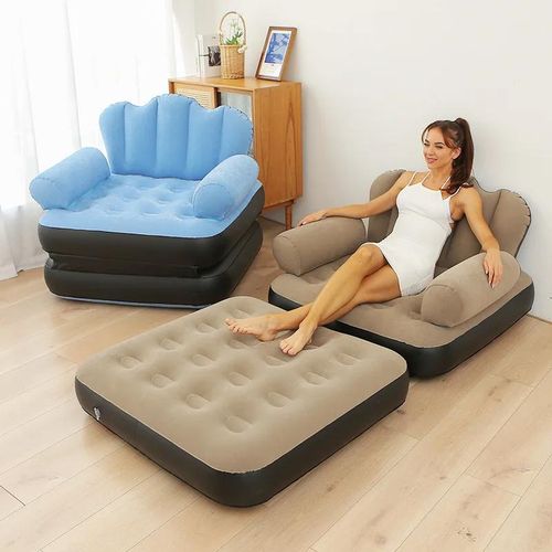 Fauteuil-Lit Gonflable 2-en-1  Confortable avec Accoudoirs - Le Repos Idéal !