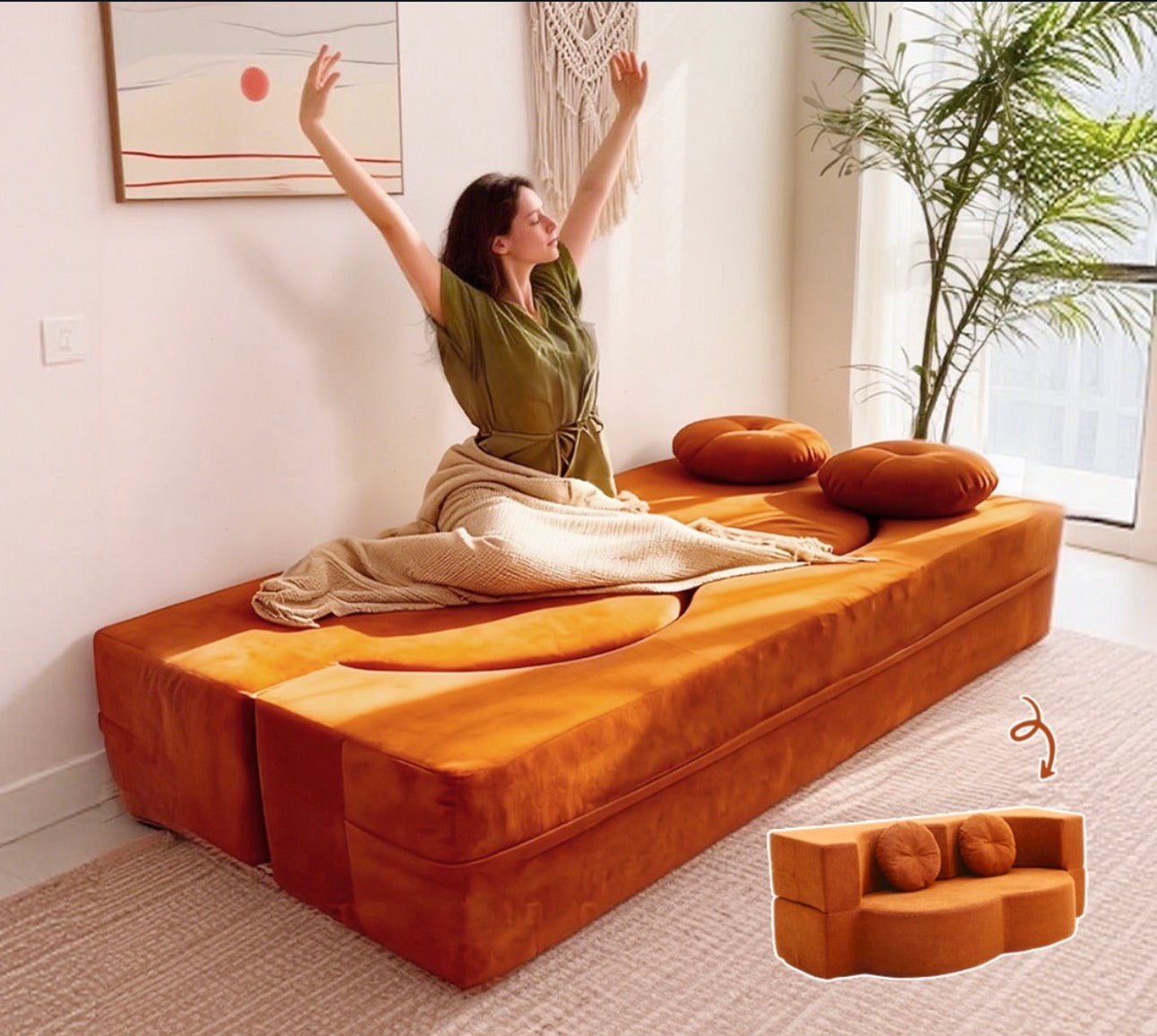 Canapé Lit Convertible modulable Premium 2-en-1