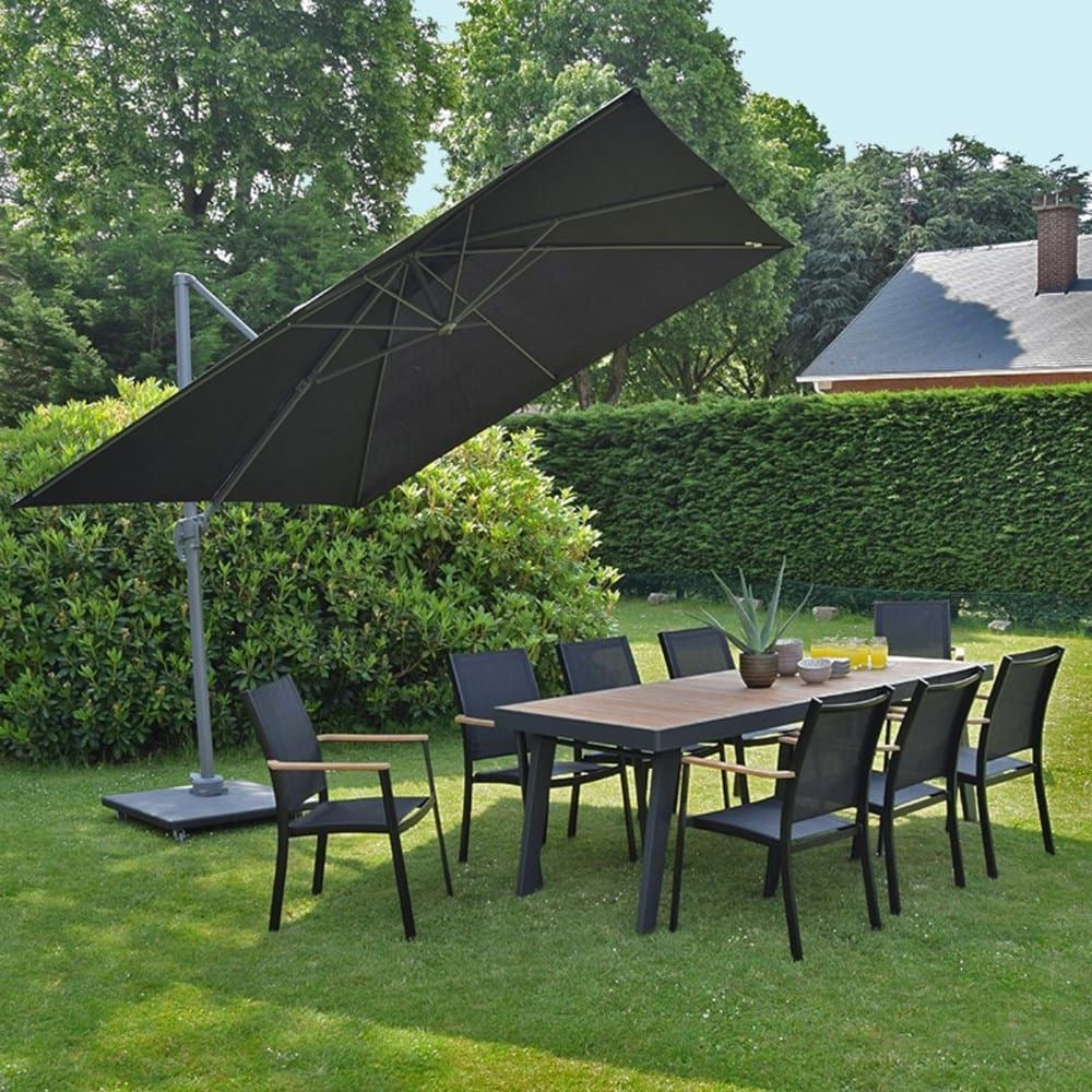 Grand parasol déporté 3mx3m inclinable