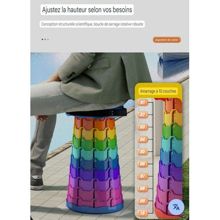 Tabouret Pliable Portable Charge maximale 180 kg