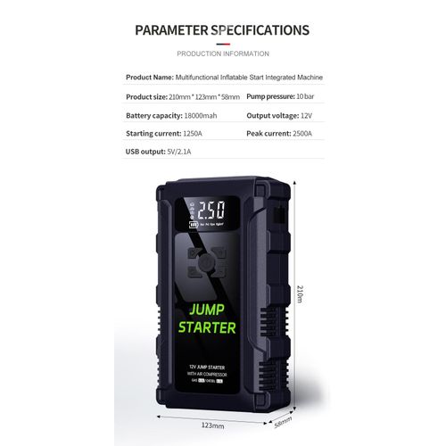 Kit de démarrage d'urgence automatique multifonction 12V 4 EN 1