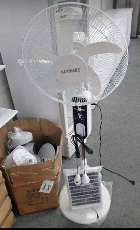 Ventilateur Solaire rechargeable avec 02 lampes