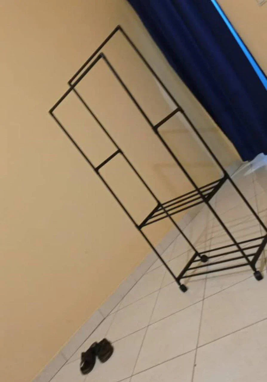 Porte-manteau et chaussures multifonction – Double barre organisatrice