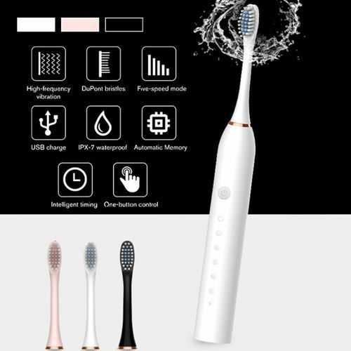Brosse à Dents électrique Intelligente + 3 Têtes De Brosse