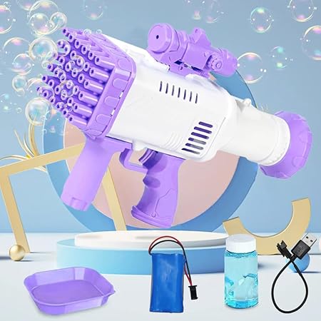 Pistolet lance-bulles pour garçons et filles avec piles rechargeables
