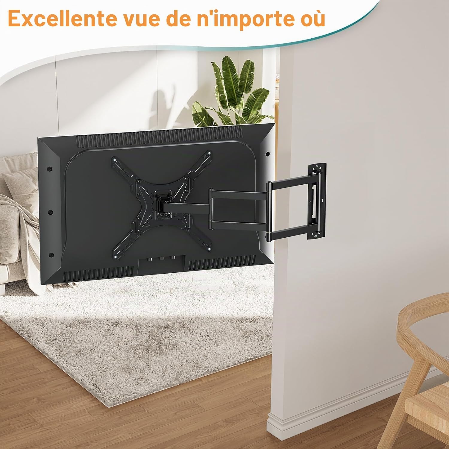 Support TV Mural Rotatif & Orientable 14 à 55 Pouces