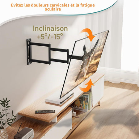 Support TV Mural Rotatif & Orientable 14 à 55 Pouces