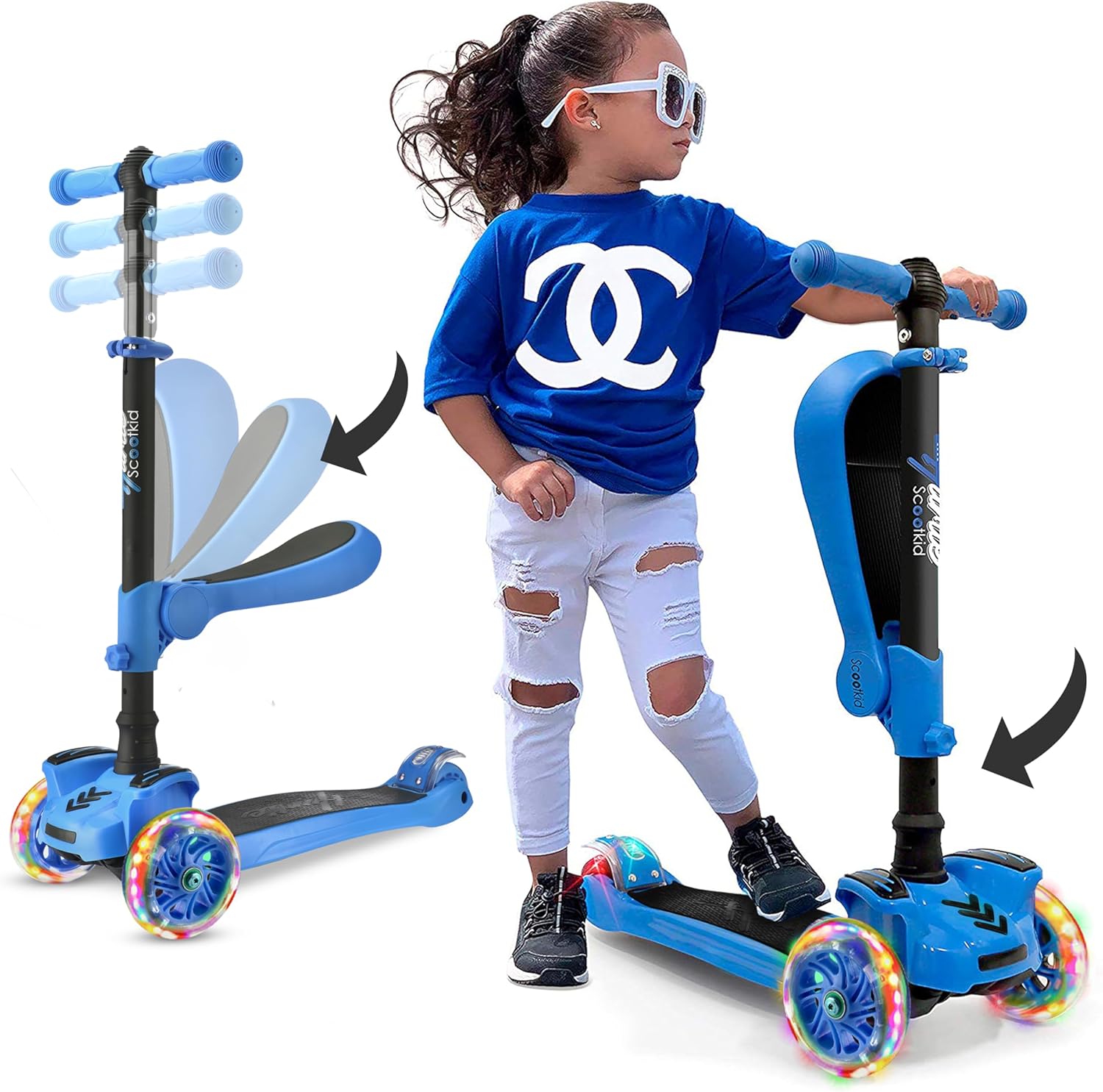 Trottinette avec Siège Pliable pour Enfant