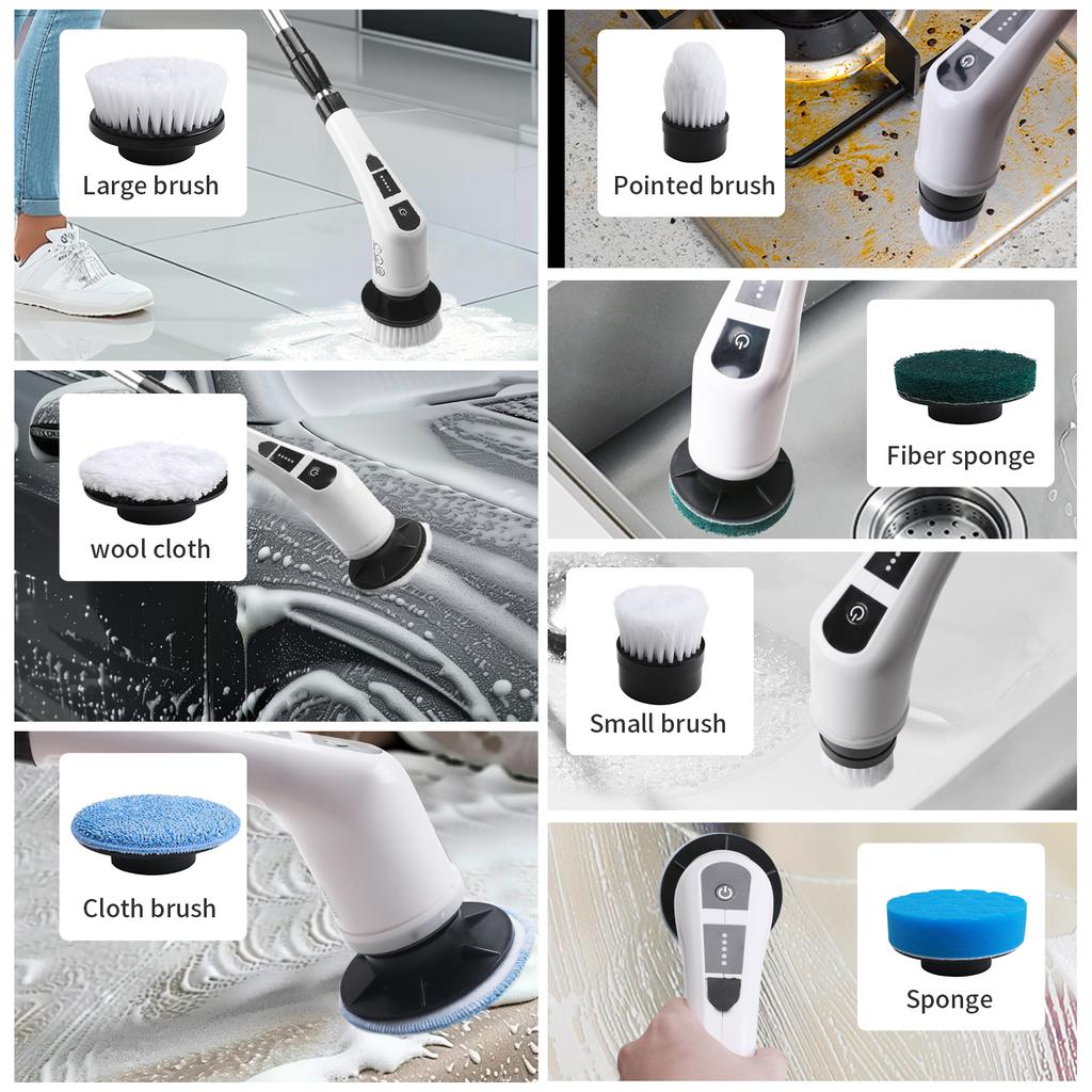 Brosse Électrique de Nettoyage 9 en 1 – Multi-Usage avec Accessoires Interchangeables
