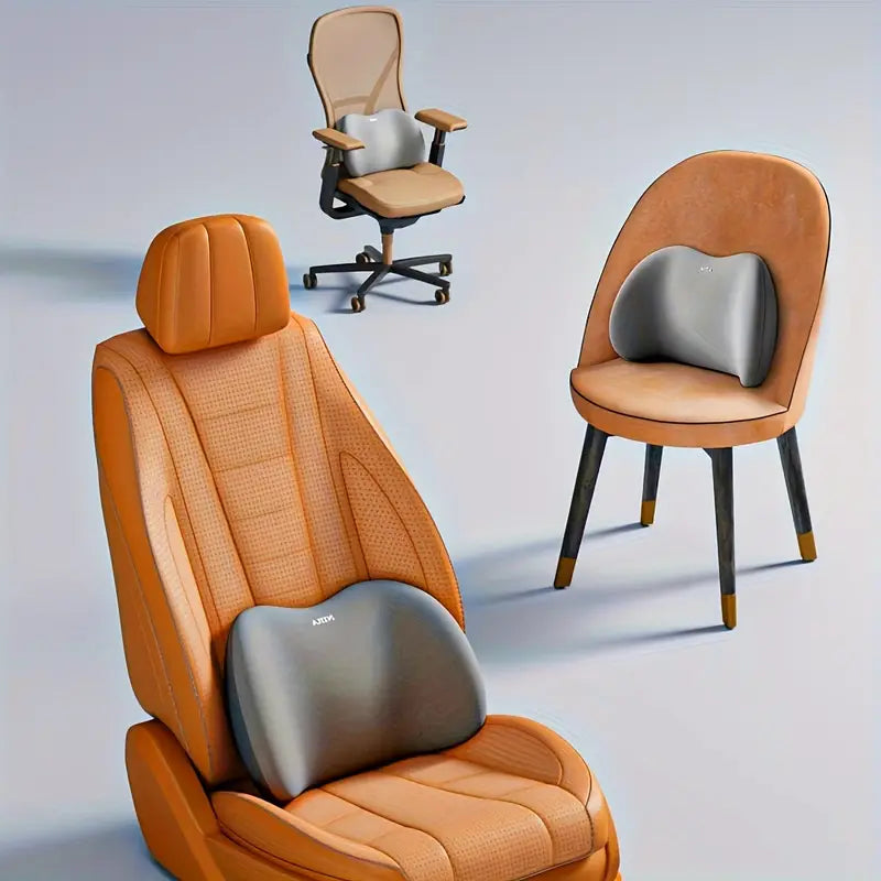 Coussin et Oreiller Lombaire en Mousse à Mémoire de Forme Ergonomique pour Voiture -