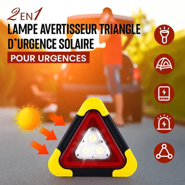 Feux triangulaires d'avertissement solaire 2 en 1 en cas d'urgence