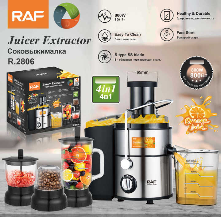 Extracteur de jus multifonction 4-en-1 - Blender, Hachoir, Moulin à Café