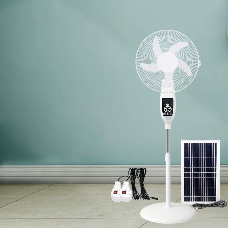 Ventilateur Solaire rechargeable avec 02 lampes