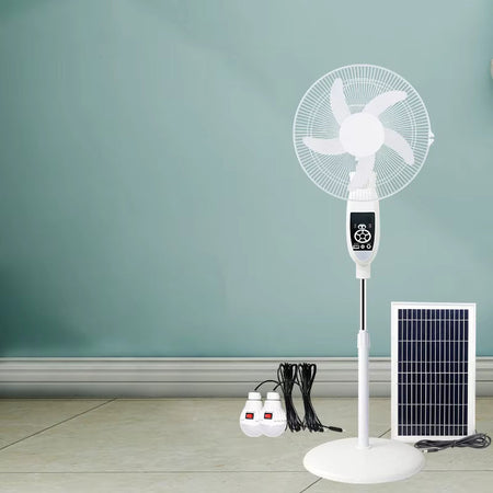Ventilateur Solaire rechargeable avec 02 lampes