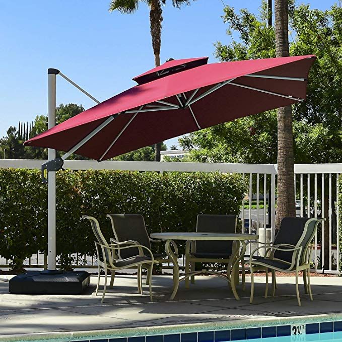 Grand parasol déporté 3mx3m inclinable