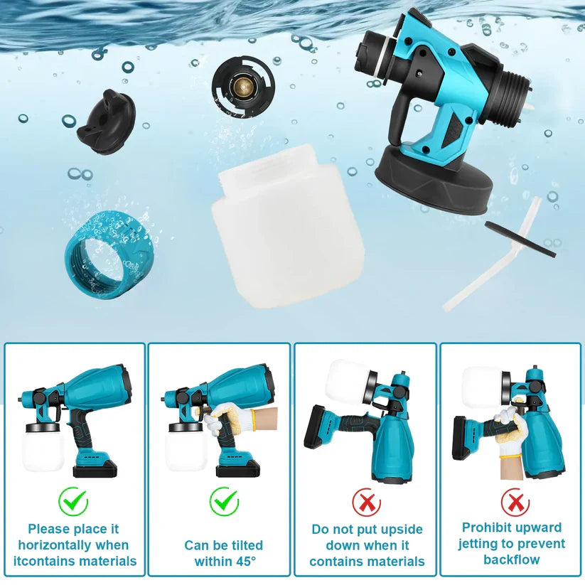 Pistolet à Peinture Électrique Sans Fil de 1000ML