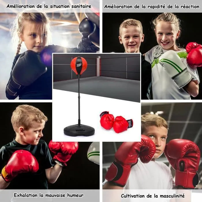 Sac de frappe de boxe pour enfants à hauteur réglable