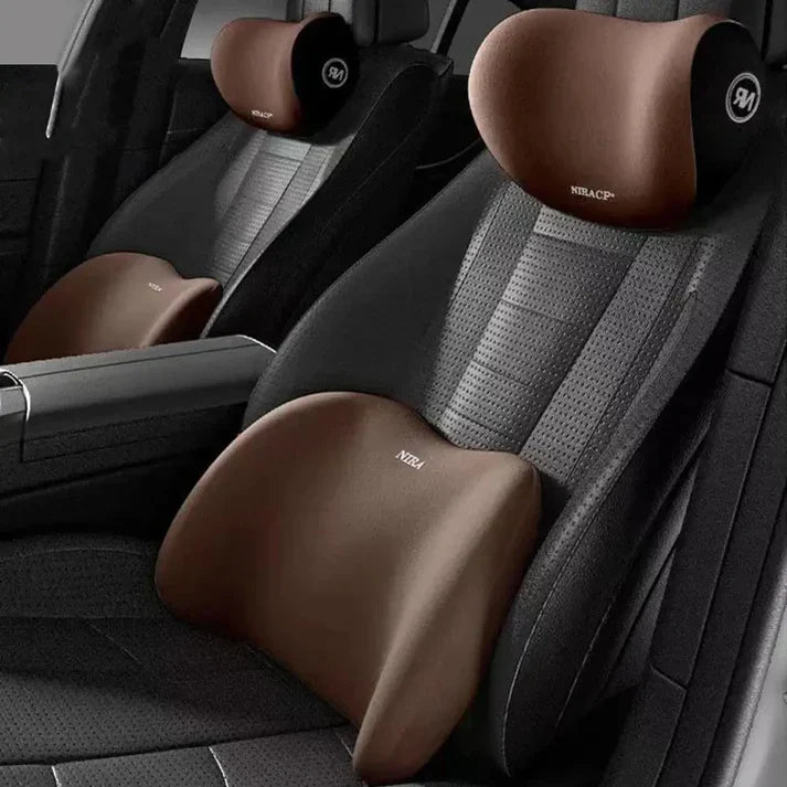 Coussin et Oreiller Lombaire en Mousse à Mémoire de Forme Ergonomique pour Voiture -