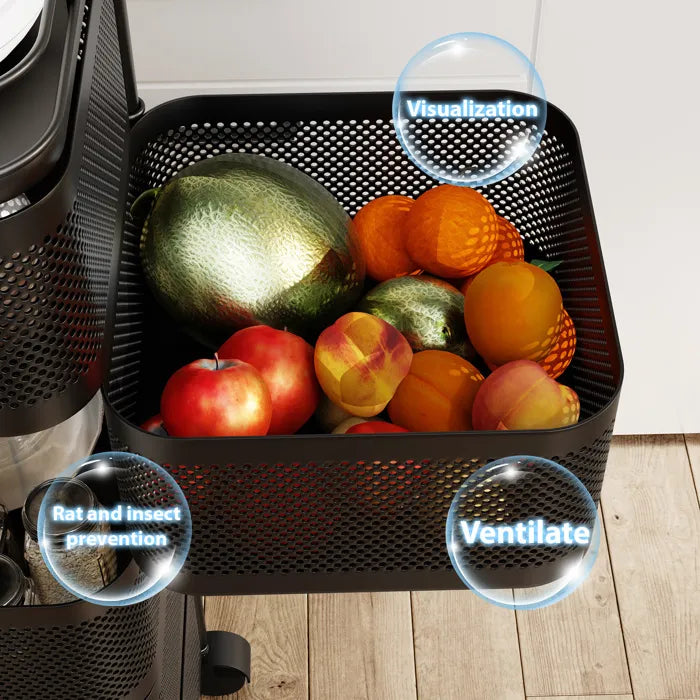 🛒 Chariot de Rangement Rotatif carré à 04 Étages avec Roulettes