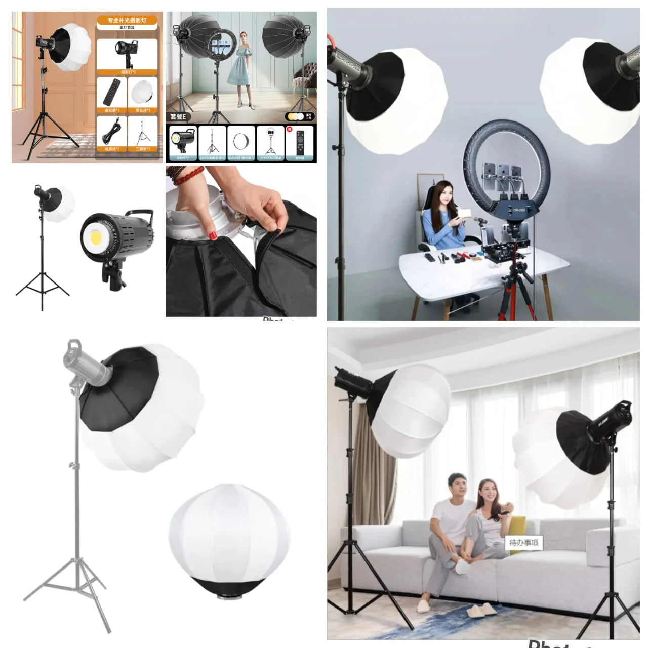 Kit d’Éclairage Pro — Projecteur LED + Softbox + Trépied + Télécommande | Lumière Studio pour Photo & Vidéo