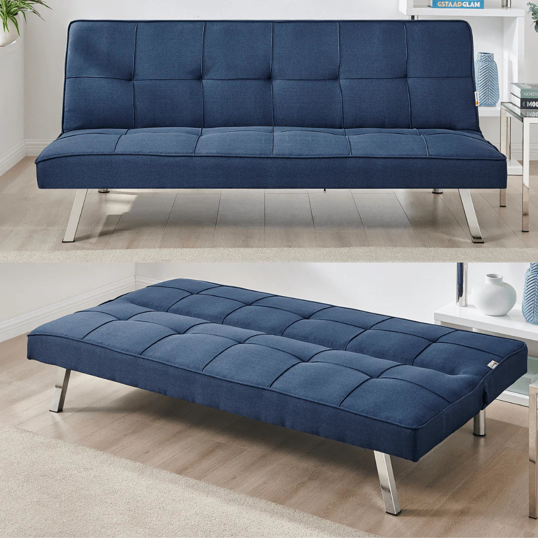 Canapé convertible en lit 2 places en tissu clic-clac pour chambre et bureau