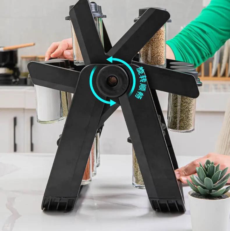 Étagère à épices rotative à 360 ° 18 pots à épices pour étagère de cuisine