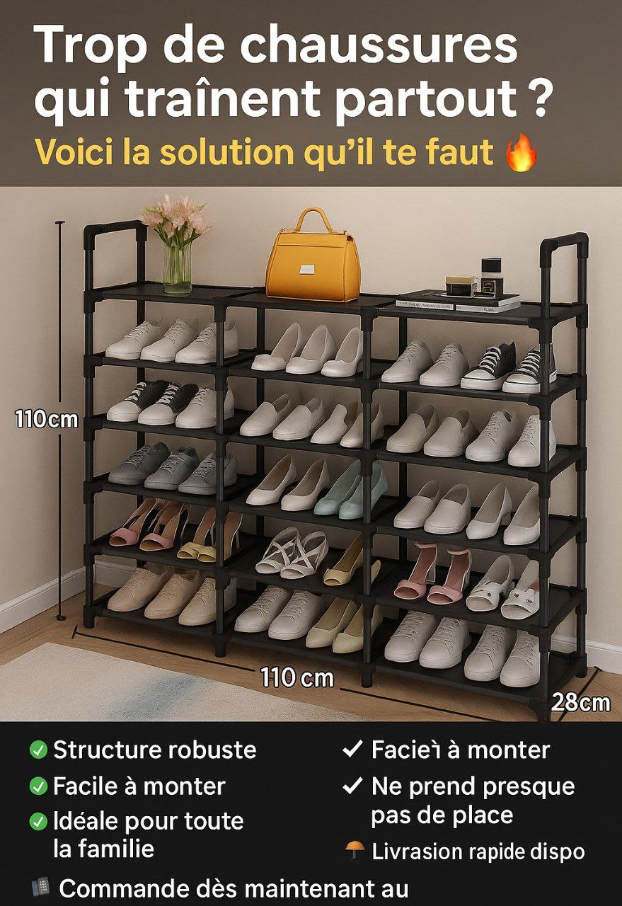 Étagère de Rangement pour Chaussures – Grande Capacité