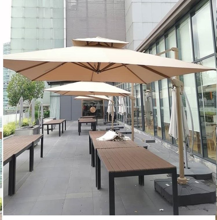 Grand parasol déporté 3mx3m inclinable