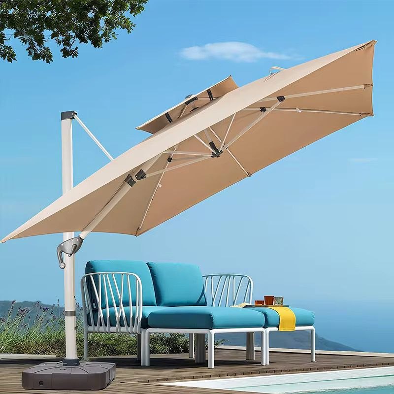 Grand parasol déporté 3mx3m inclinable