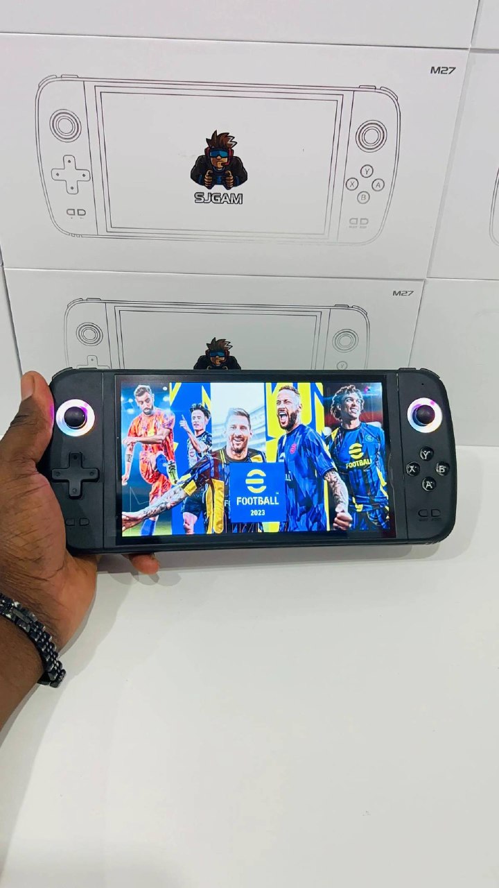 SJGAM M27 — Console Gaming Portable Tout-en-Un | Écran OLED 7" · 20 000+ Jeux · HDMI TV