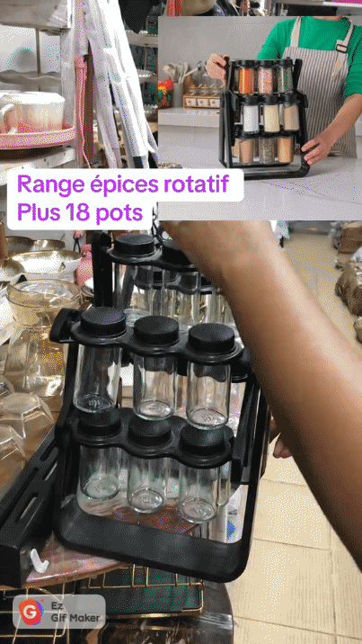 Étagère à épices rotative à 360 ° 18 pots à épices pour étagère de cuisine