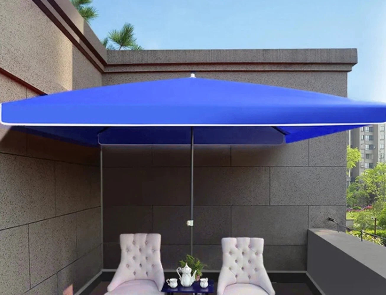 ☀️ Parasol Extérieur 220 cm avec trépied – Ombre, Confort et Élégance Instantanée